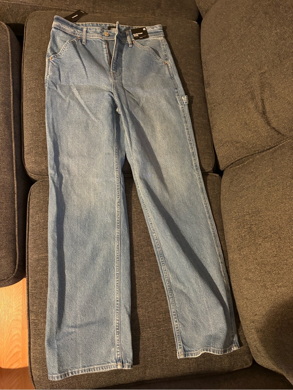 Express Light Blue Women's Straight-Leg Jeans